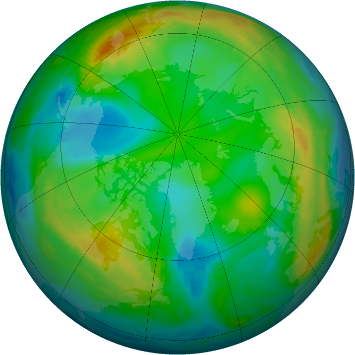 Arctic ozone map for 01 December 1980